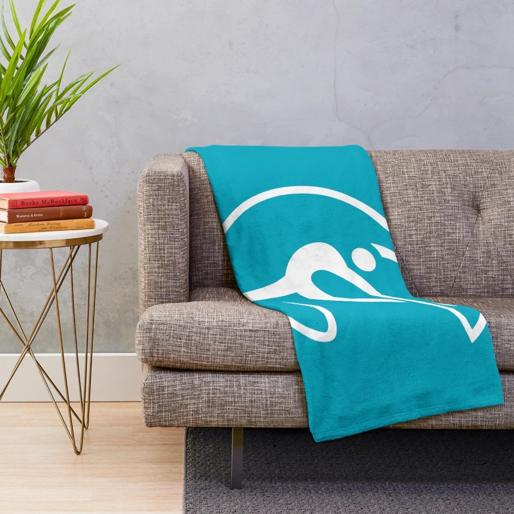 Gymnastics plush blanket with rhythmic gymnastics design