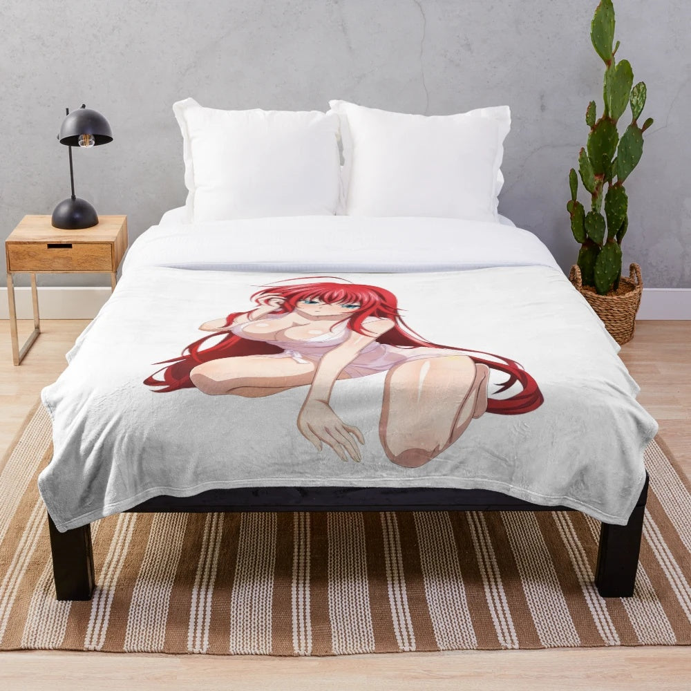 Rias Gremory plush blanket featuring the popular anime character