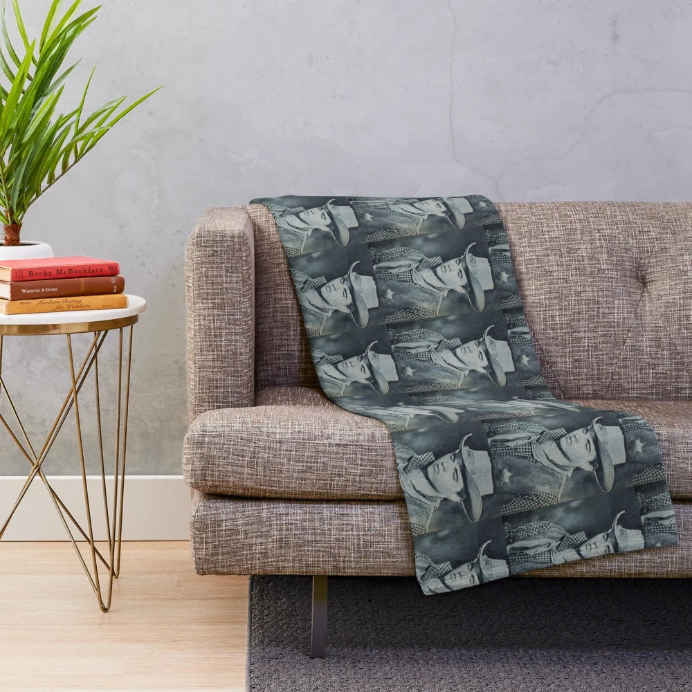 Ricky Nelson inspired plush blanket featuring rock and roll and country music design