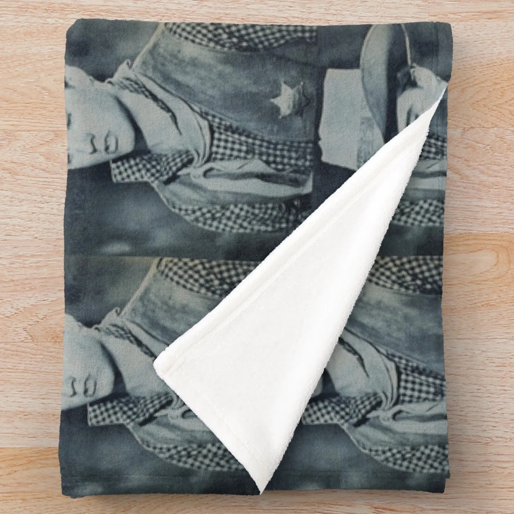 Ricky Nelson inspired plush blanket featuring rock and roll and country music design