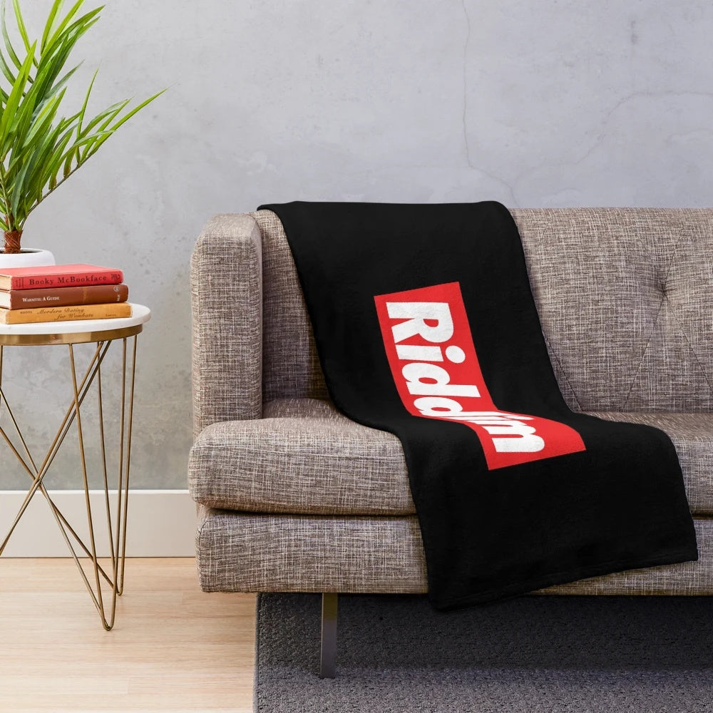 Riddim-inspired plush blanket for music enthusiasts