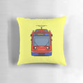 Pillow depicting the Sheffield Supertram, a light rail system in South Yorkshire, UK.