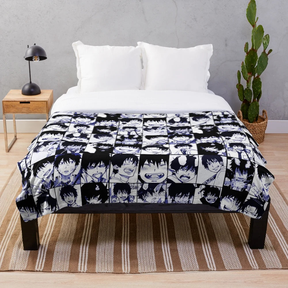 Rin Okumura Manga Collage Plush Blanket