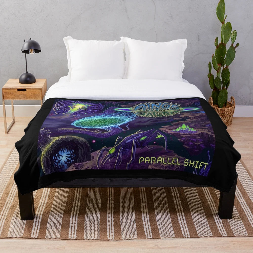Rings of Saturn band inspired plush blanket