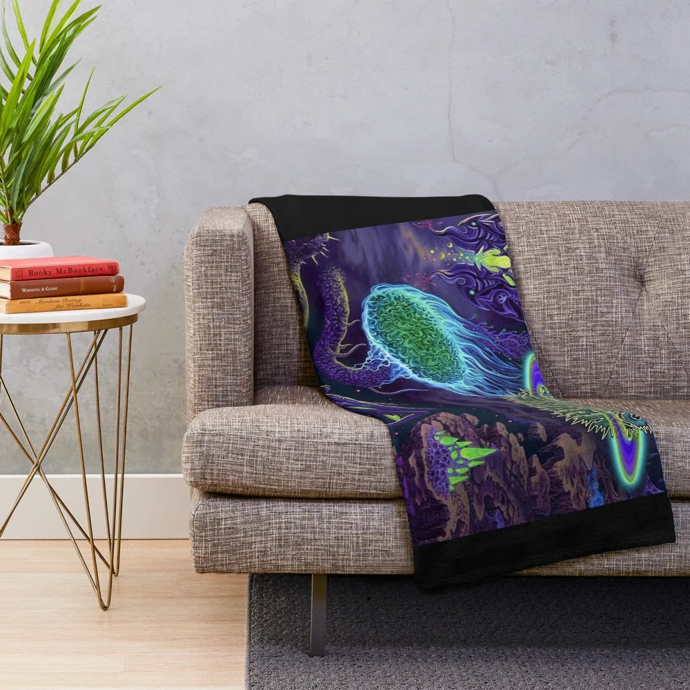 Rings of Saturn band inspired plush blanket