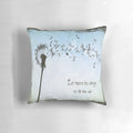 Ripple song lyrics art pillow featuring a dandelion and floral design