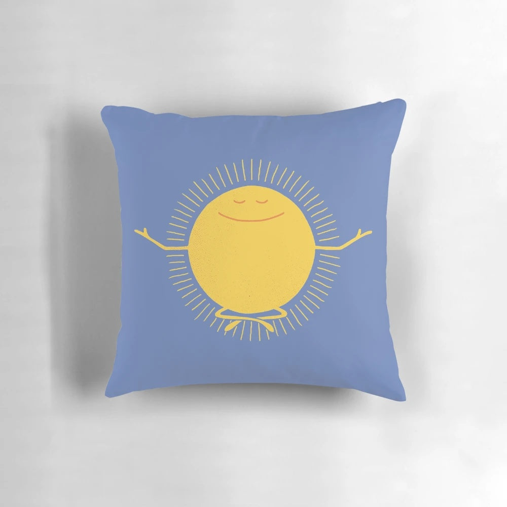 Sun Worshipper Pillow with a Sunrise Design, Inspiring Positivity and Motivation
