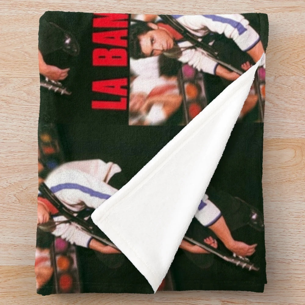 Plush blanket inspired by the movie La Bamba featuring Ritchie Valens and Lou Diamond Phillips