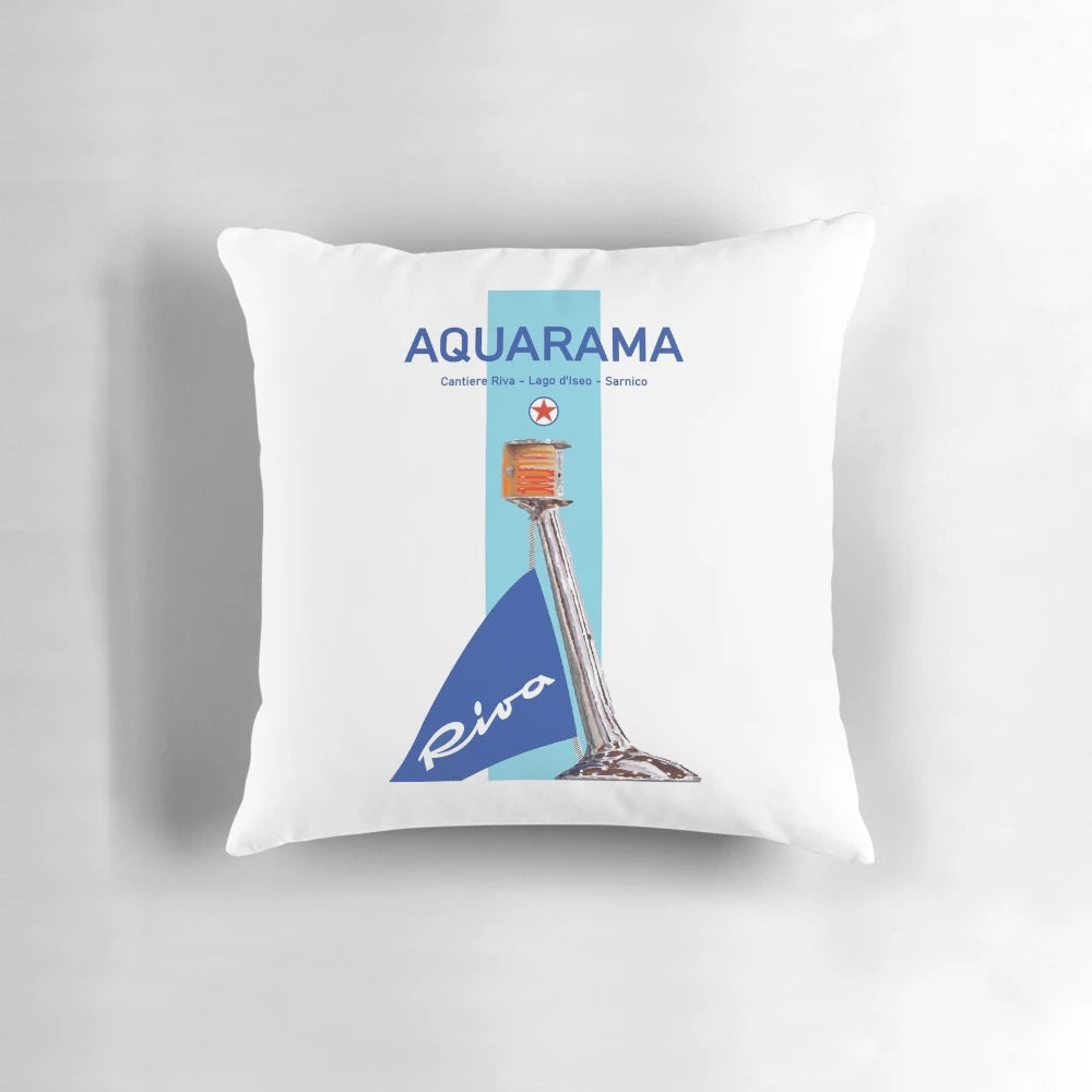 Riva Aquarama classic yacht pillow featuring the iconic Italian luxury runabout boat design