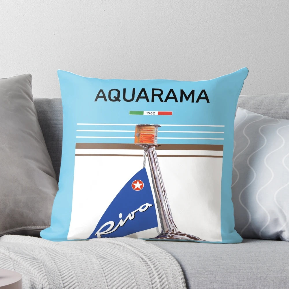 Riva Aquarama vintage wooden boat yacht pillow