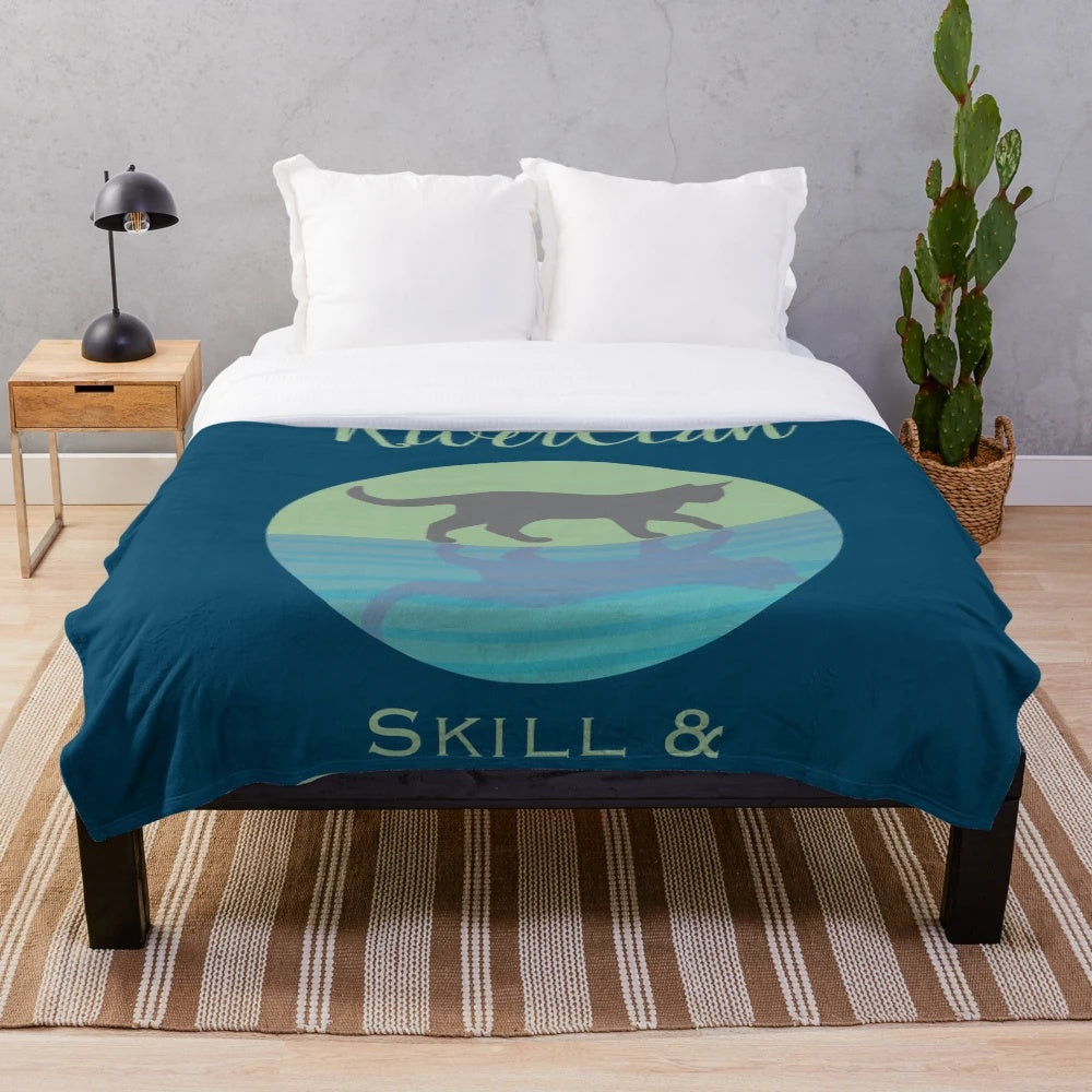 Riverclan Pride plush blanket featuring cats and the Riverclan clan