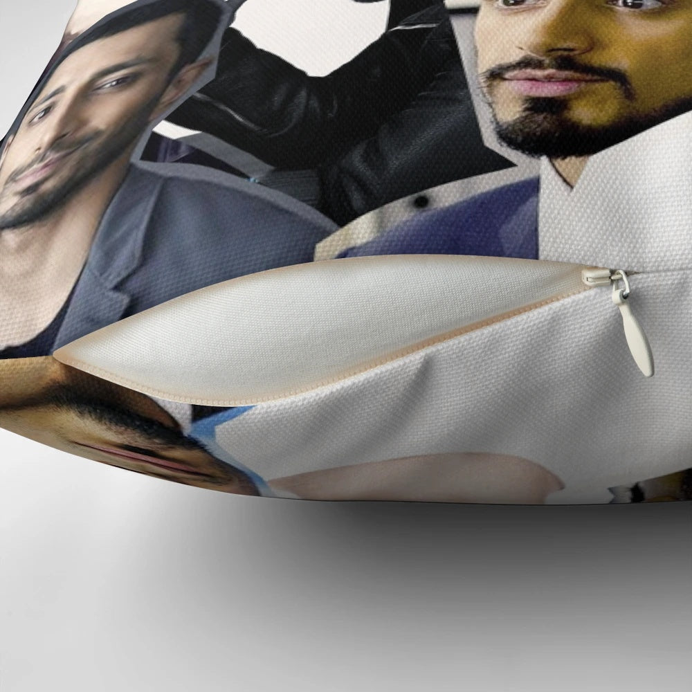 Riz Ahmed Collage Pillow featuring the actor from Star Wars: Rogue One
