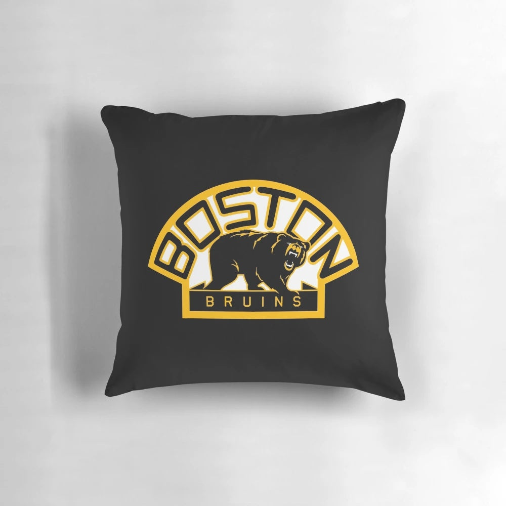 Roaring Boston Bruins Concept Logo Pillow with Black and Gold Design