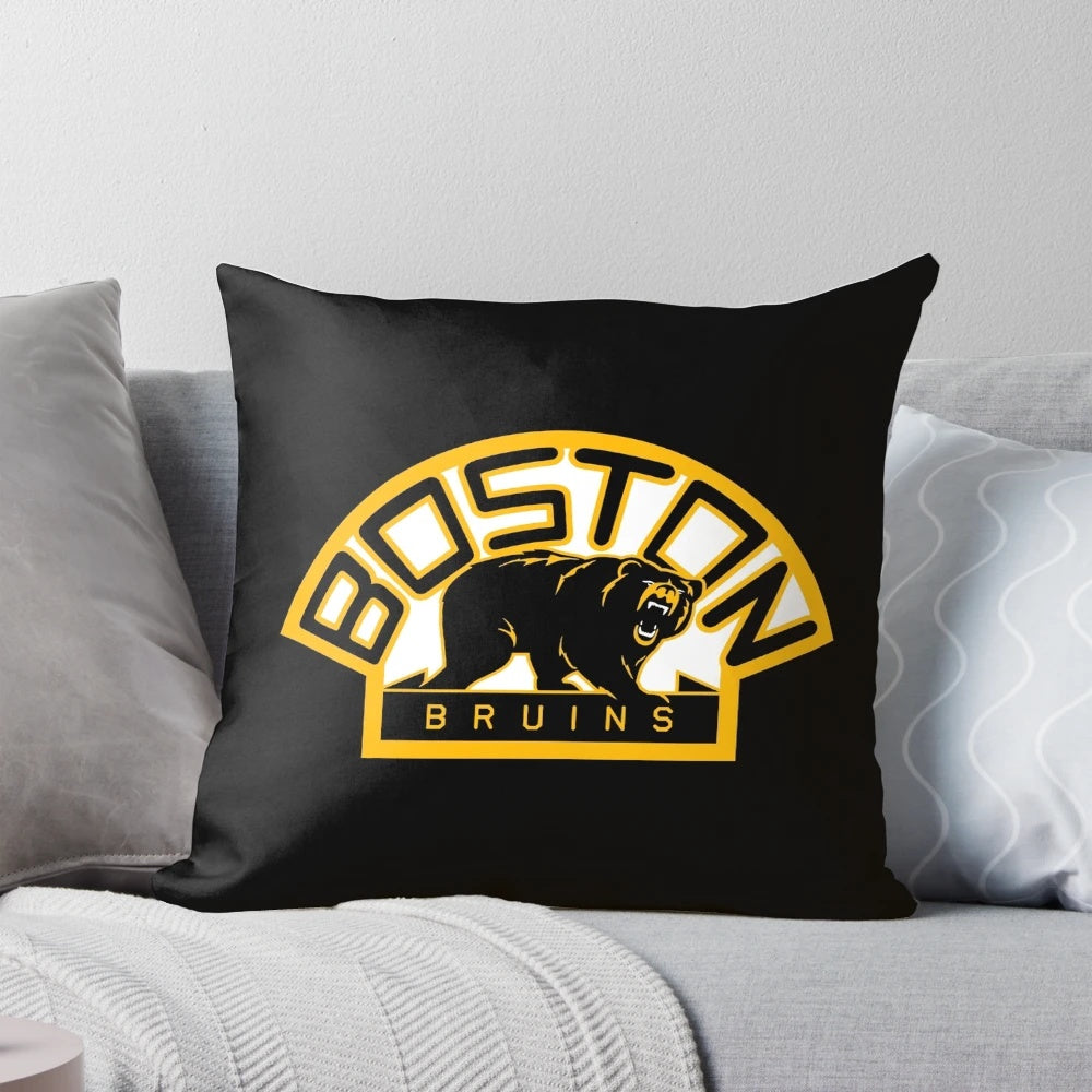 Roaring Boston Bruins Concept Logo Pillow with Black and Gold Design