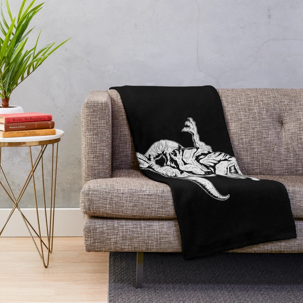 Roaring Tyrannosaurus Rex dinosaur plush blanket