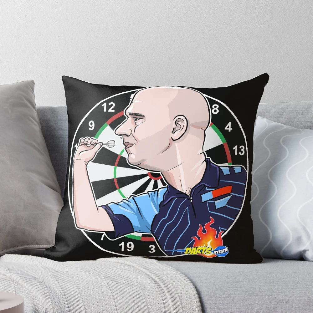 Rob Cross Caricatura Darts Player Pillow