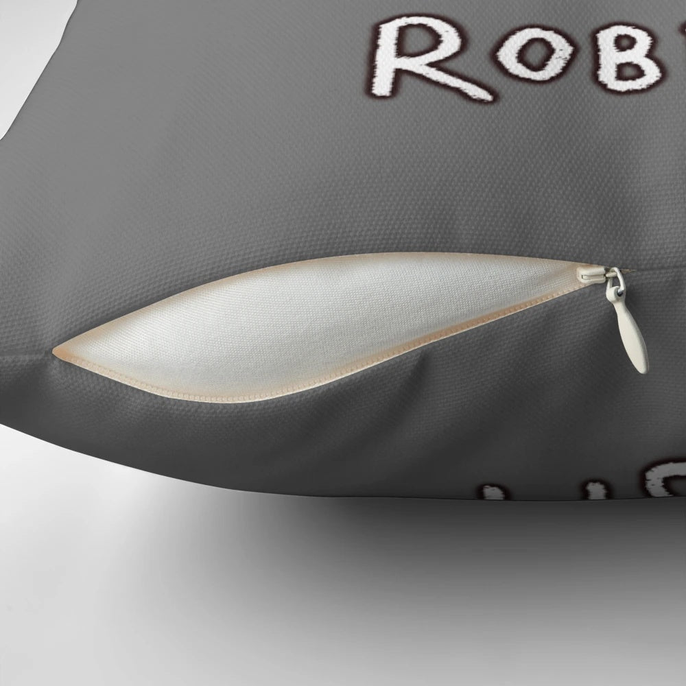 A plush robbit or rabbit-themed animal figurine with a cheeky expression, perfect for home decor.