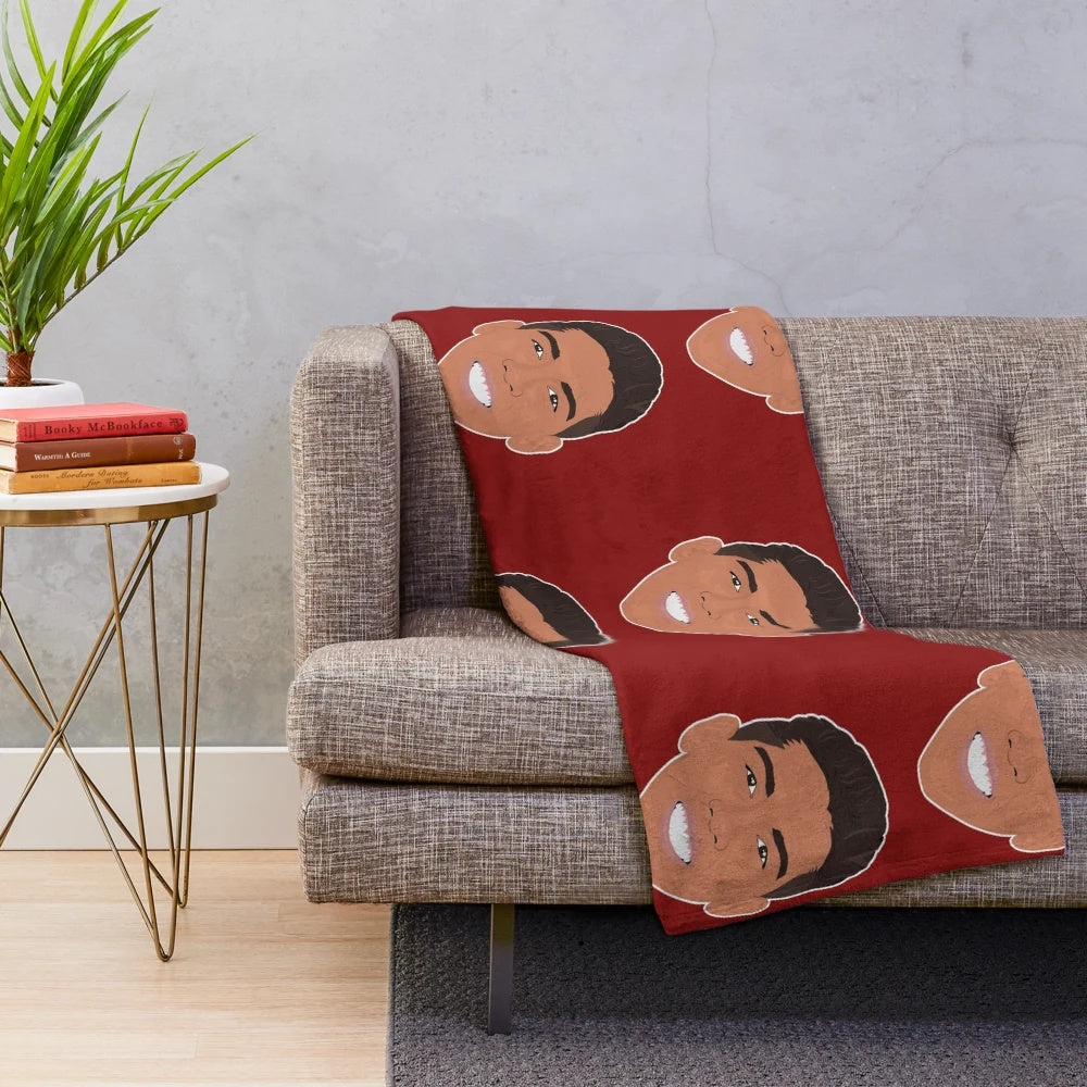 Roberto Firmino inspired plush blanket with portrait design for football enthusiasts