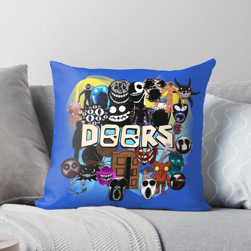 Roblox Doors Game Themed Decorative Pillow