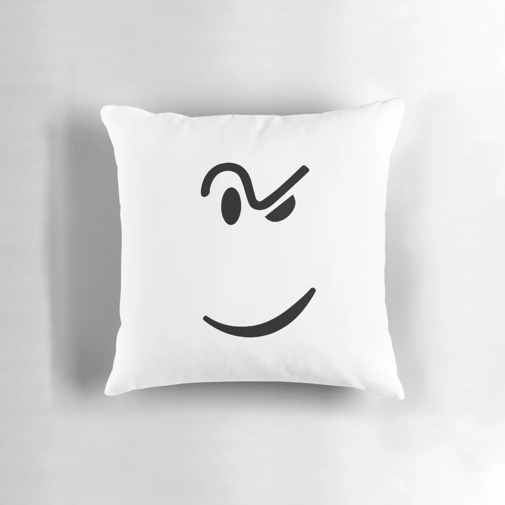 Roblox face meme pillow with a quirky design for Roblox enthusiasts