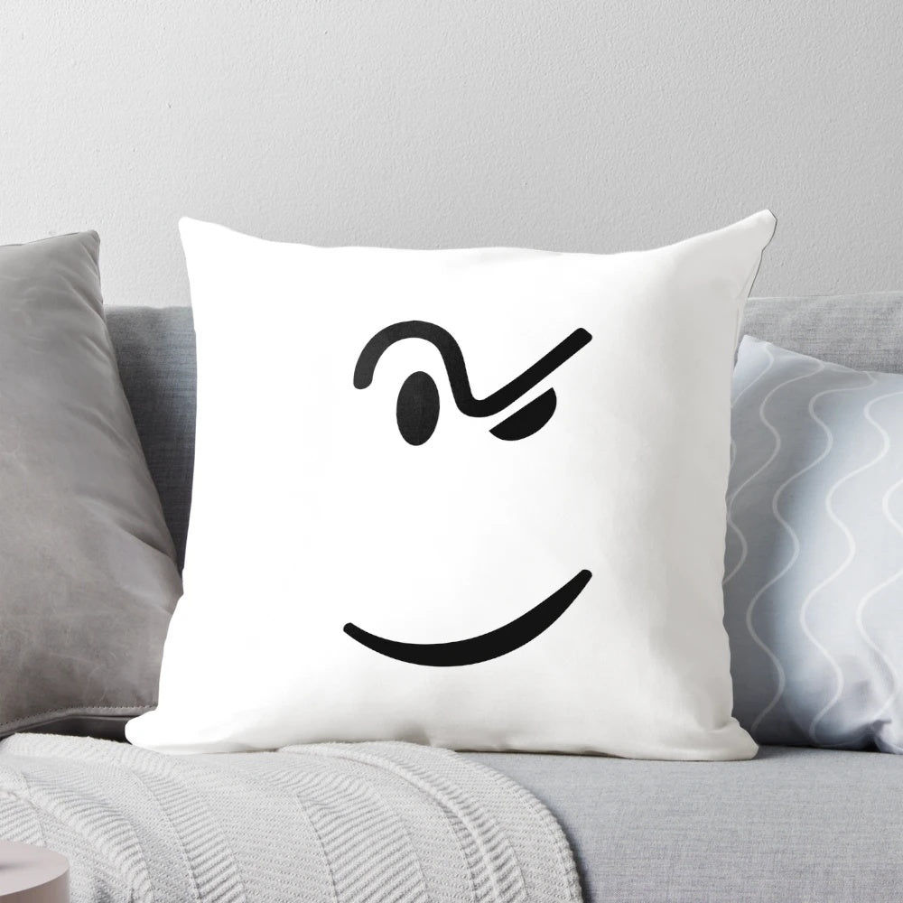 Roblox face meme pillow with a quirky design for Roblox enthusiasts