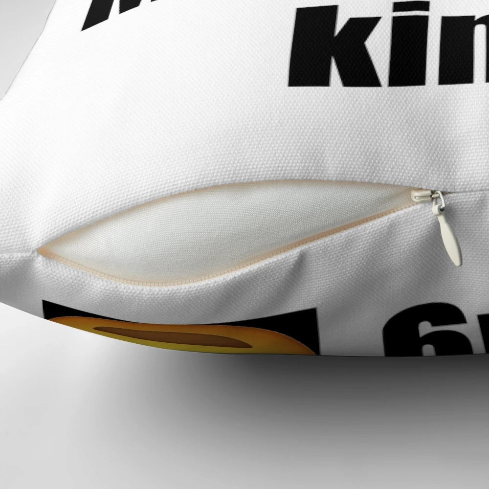 Soft, plush pillow featuring the iconic "Glorious King" character from Ken Carson's Roblox videos.