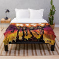Rock band inspired Kiss the Band Destroyer design plush blanket