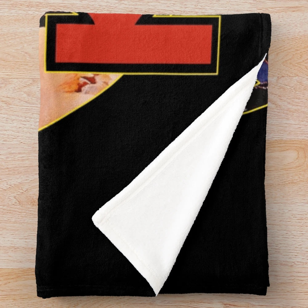 KISS band inspired plush blanket with band members