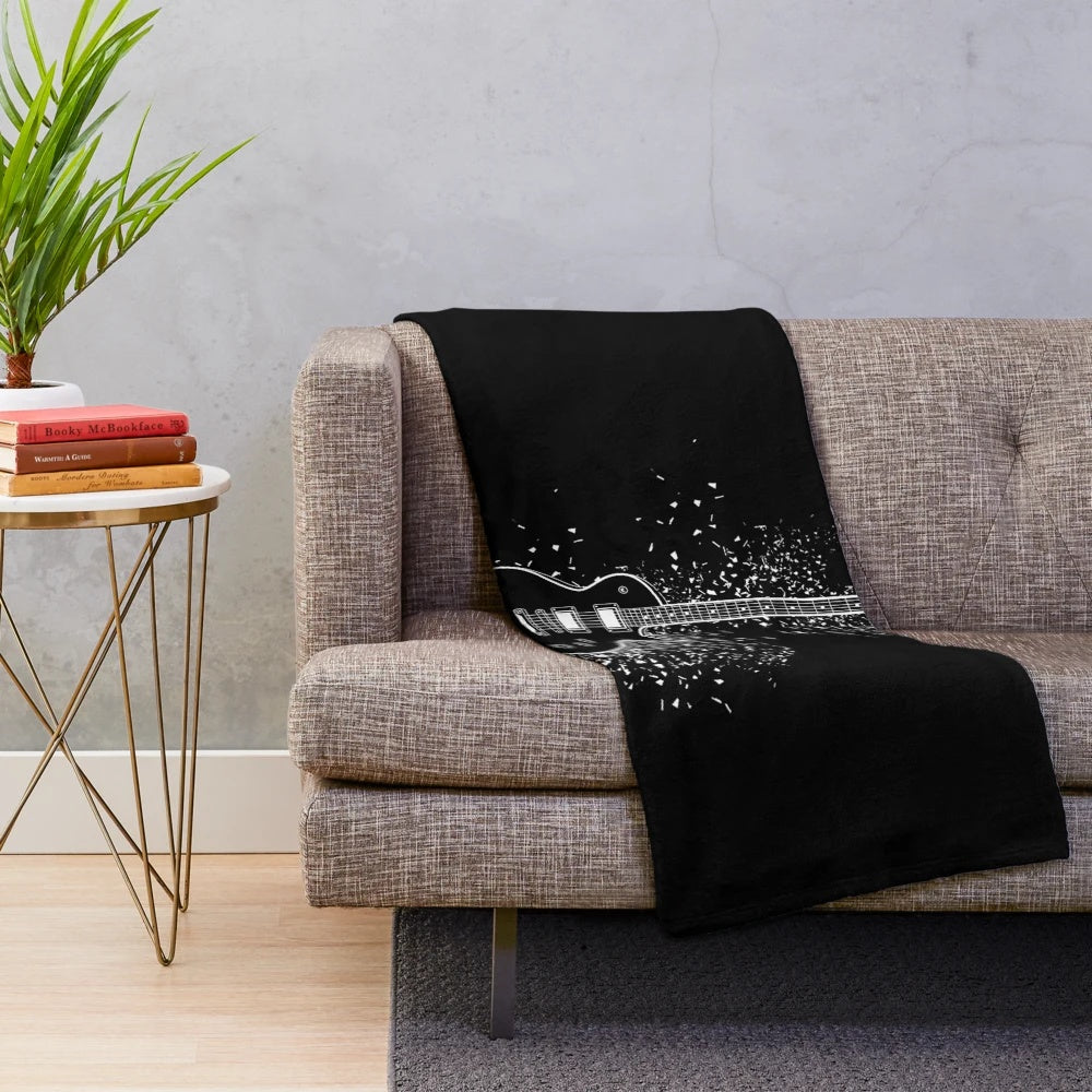 Rock electric guitar plush blanket