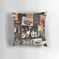Classic rock bands pillow with iconic band poster design