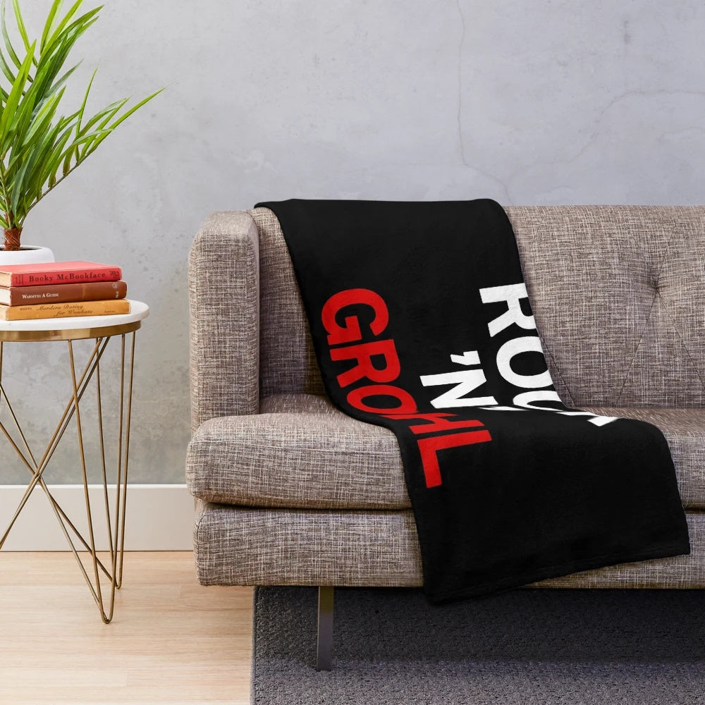 Dave Grohl inspired plush blanket with rock music design