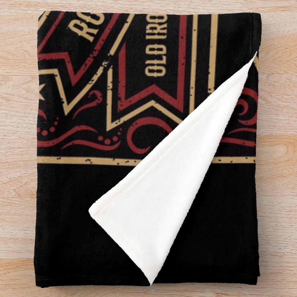 Rockabilly inspired plush blanket for classic car enthusiasts