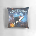 Rocket man pillow featuring a humorous depiction of a political leader