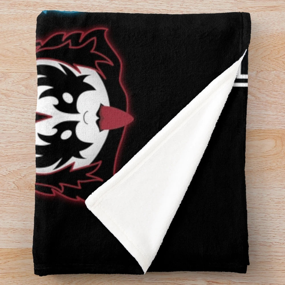 Kiss band plush blanket with cute illustration