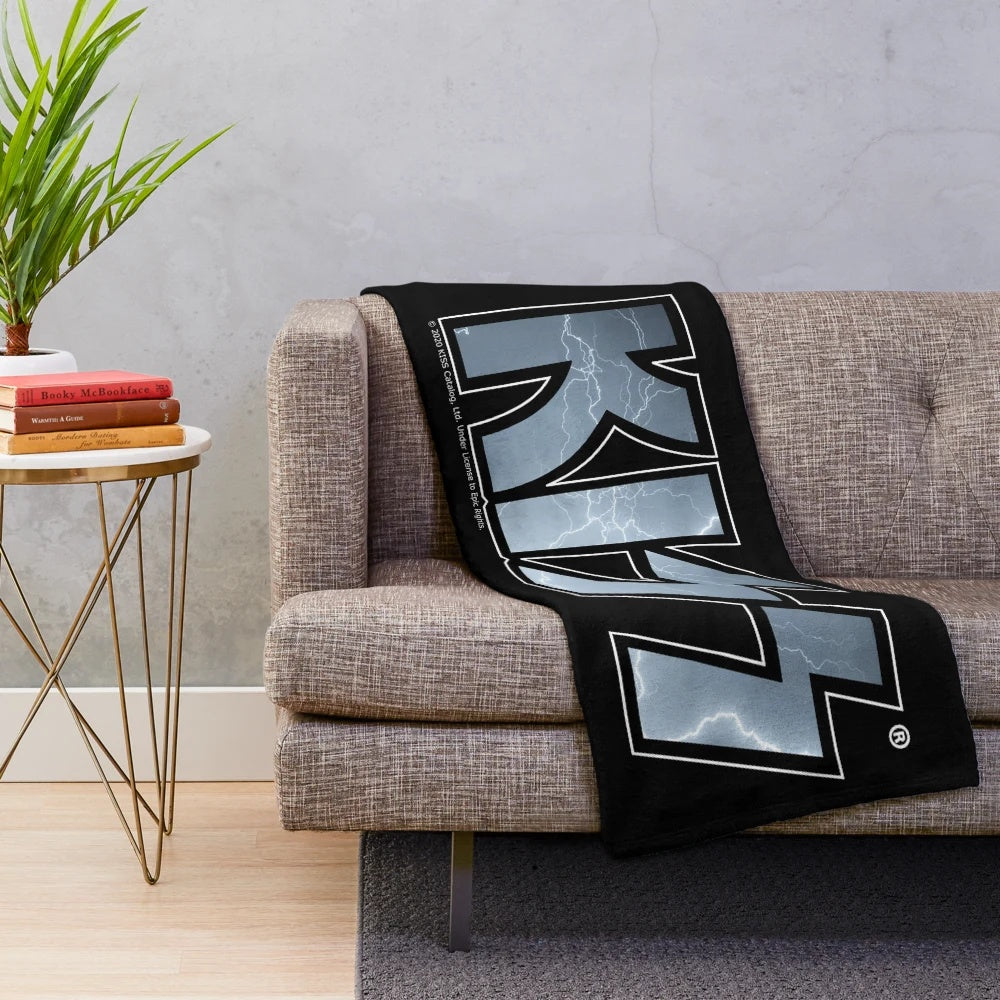 KISS Band Thunder Logo Design Plush Blanket