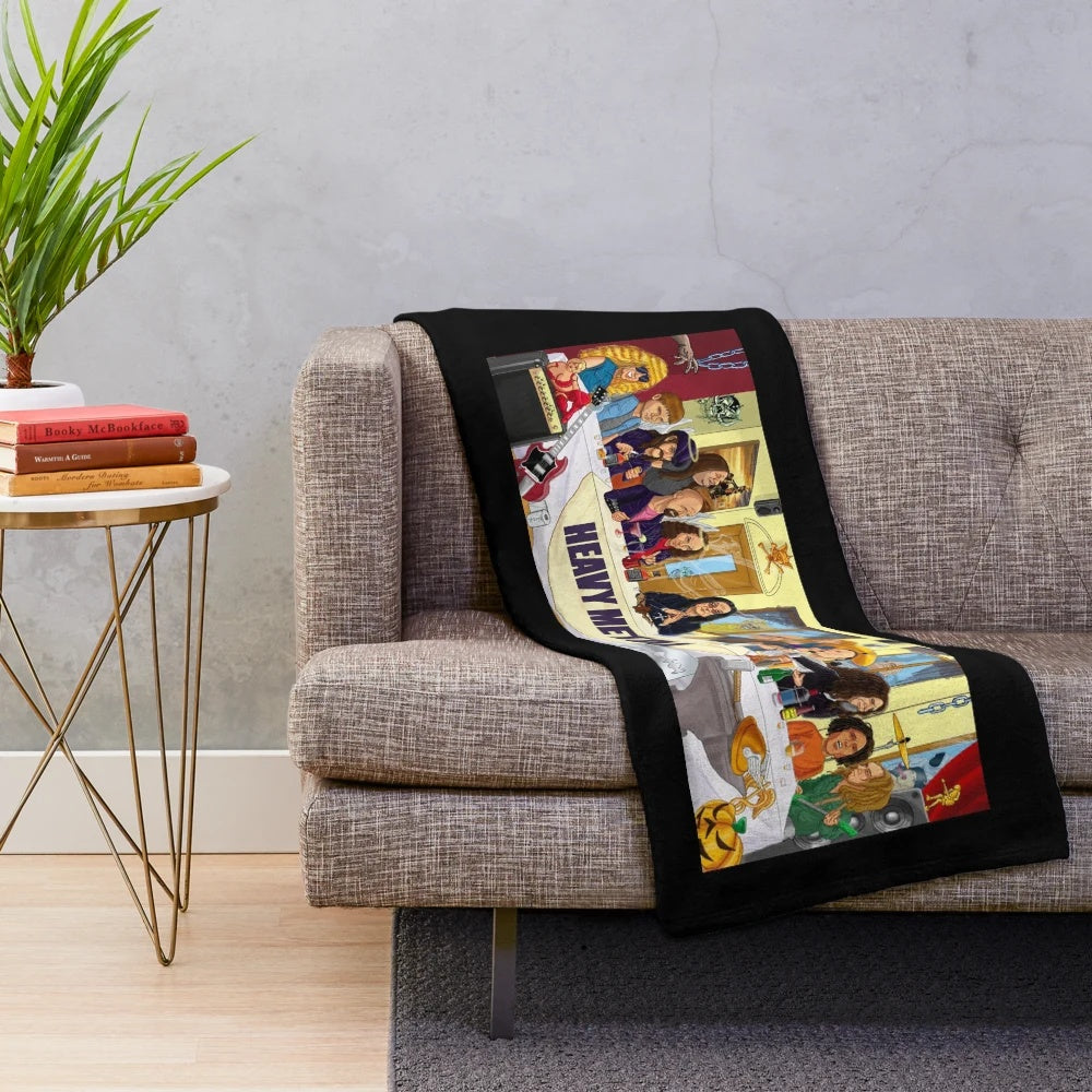 Heavy metal plush blanket with last supper metal art design
