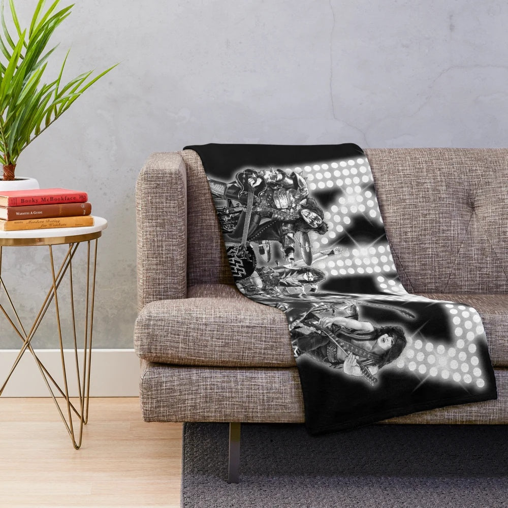 KISS Band Inspired Plush Blanket for Music Fans