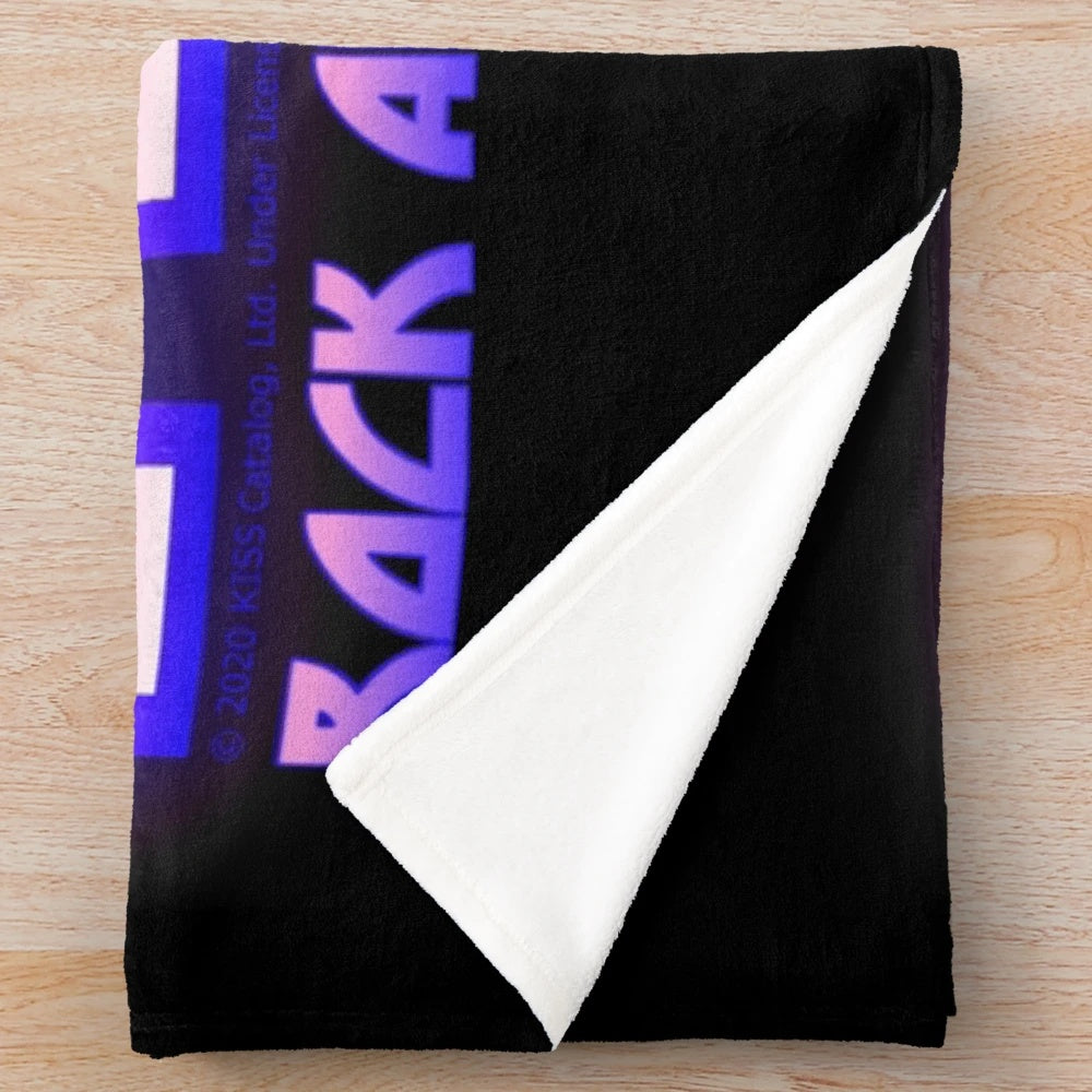 KISS band plush blanket featuring rock and roll all night song