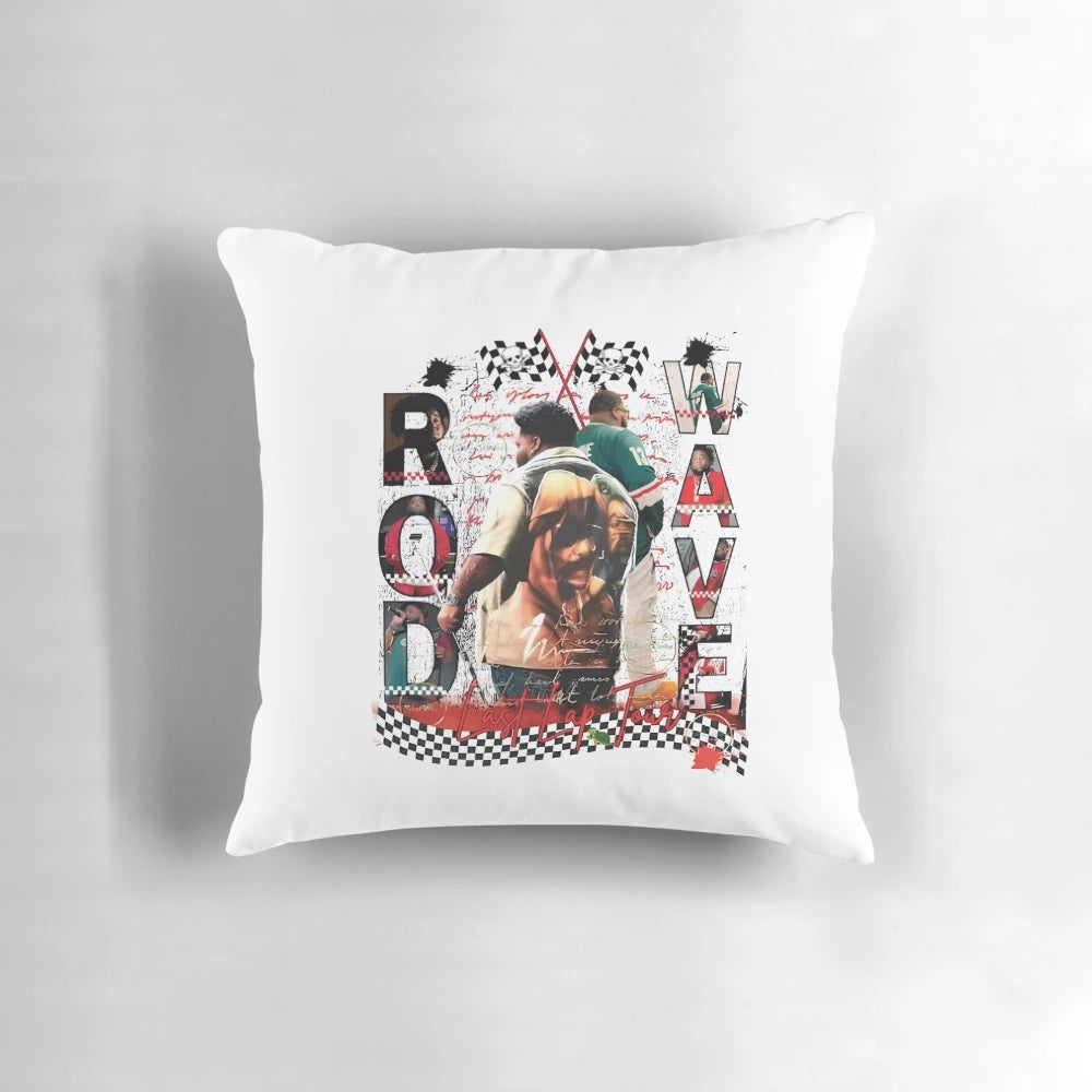 Soft and comfortable pillow featuring the official Rod Wave Last Lap Tour 2024 design.