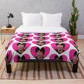 Rodrick-inspired plush blanket with heart design
