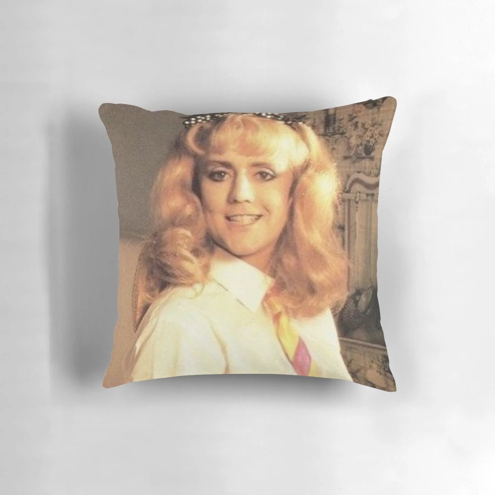 Rogerina drag queen pillow featuring Roger Taylor from Queen's "I Want to Break Free" music video