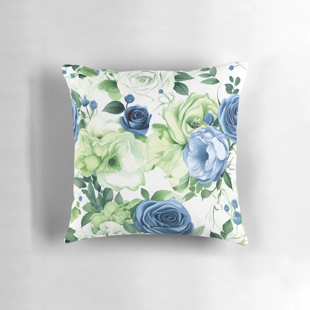 Exquisite blue rose pillow with a symbolic and inspiring design, perfect for adding a touch of romance to any bedroom or living room.