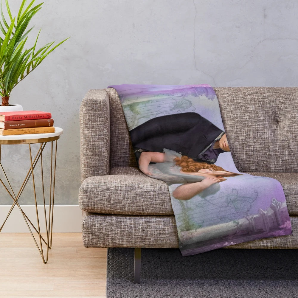 Soft, cozy plush blanket featuring Penelope and Colin from the Netflix series Bridgerton