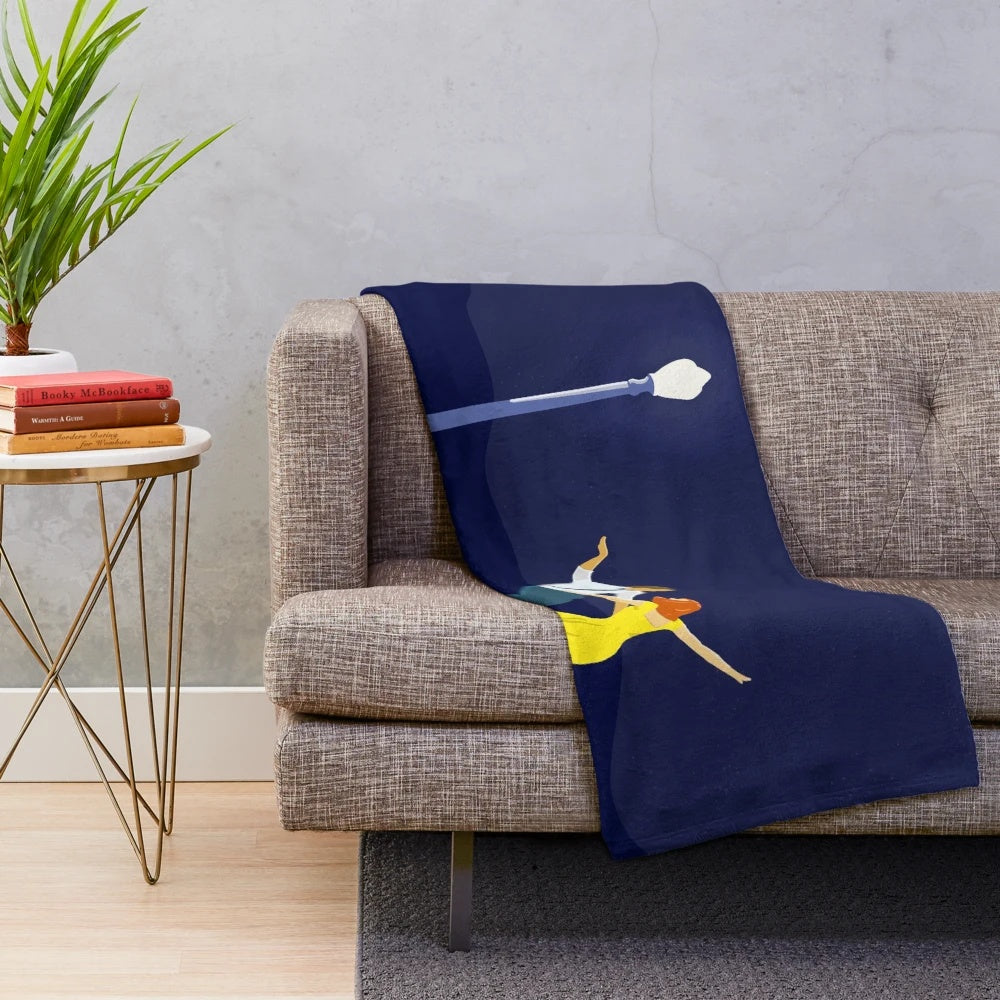 Plush blanket featuring a dancing couple in a romantic lamplight scene