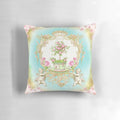 A luxurious French baroque-style tea pillow featuring cherubs, roses, and a delicate topiary design, perfect for adding a touch of Parisian elegance to your home.
