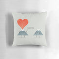 I Lava You" decorative pillow with a heart-shaped lava design