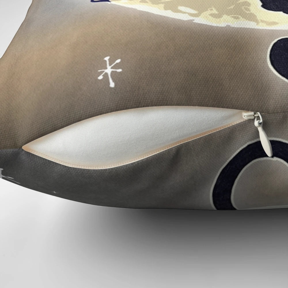 Soft, plush "I Love You to the Moon and Back" pillow in a cozy bedroom setting