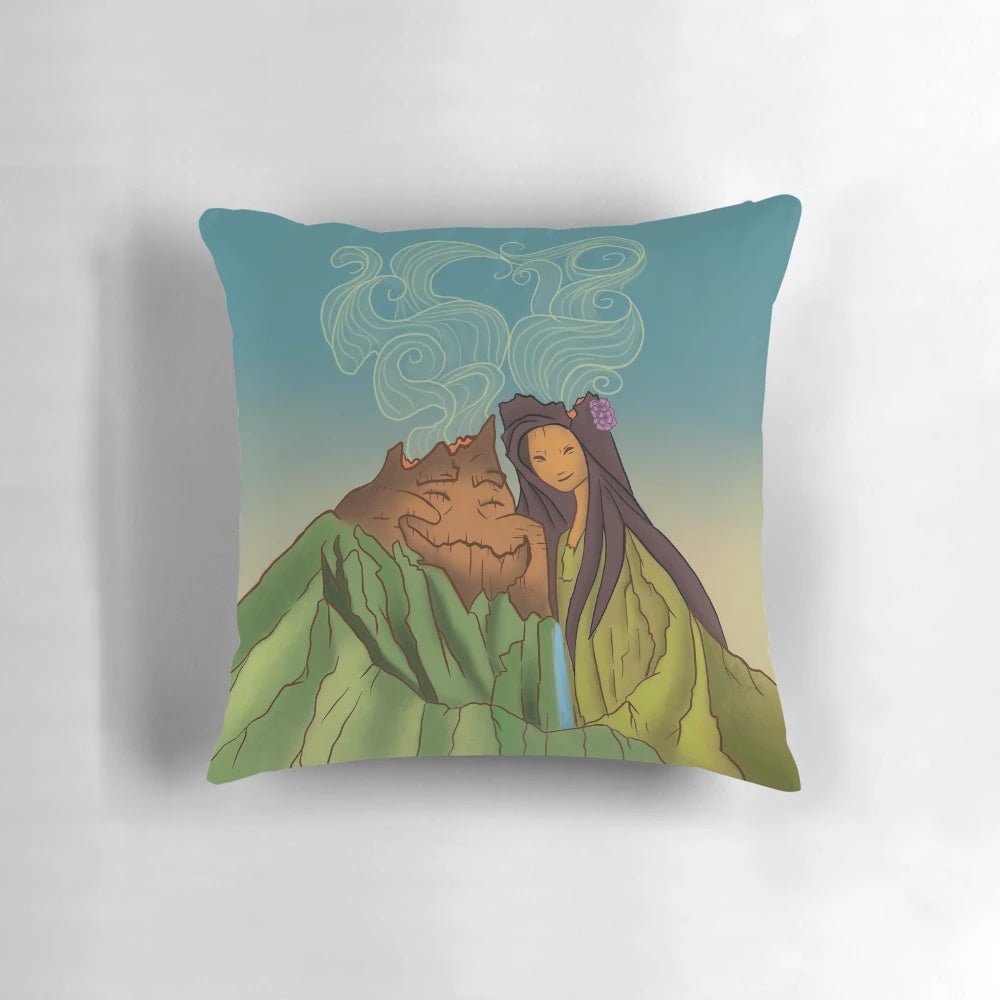 Plush heart-shaped pillow with a lava-like design, inspired by Disney's romantic themes.