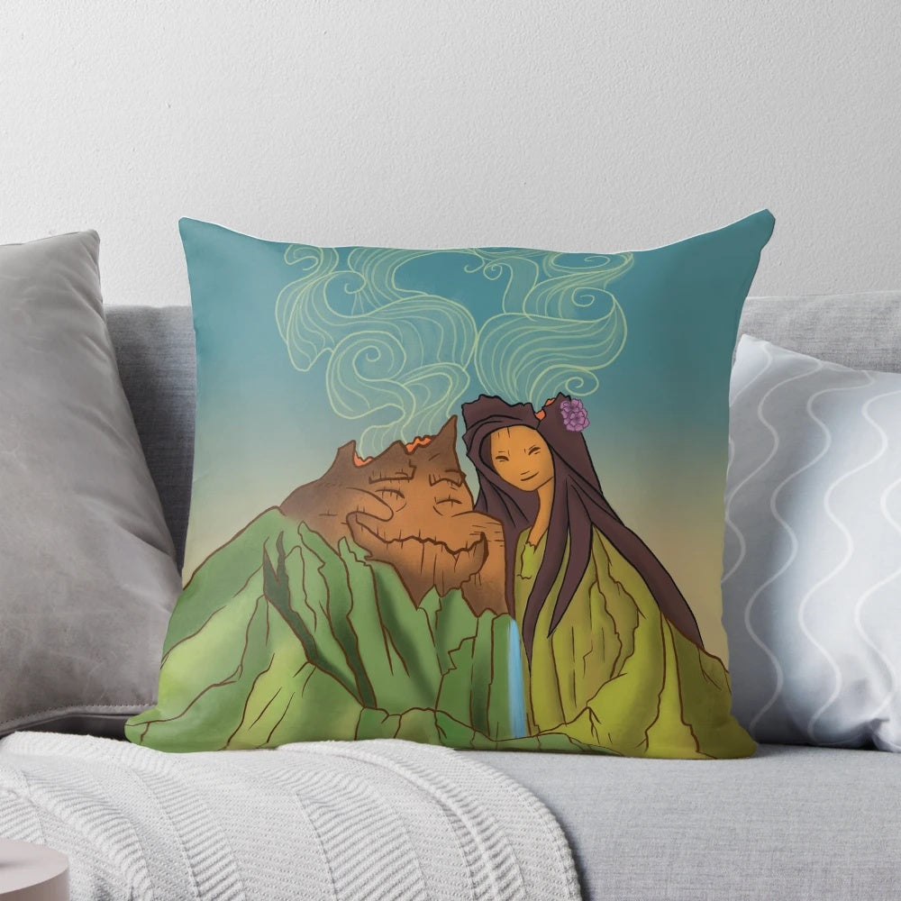 Plush heart-shaped pillow with a lava-like design, inspired by Disney's romantic themes.
