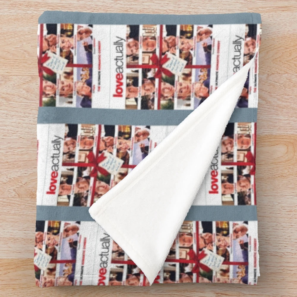 Love Actually film plush blanket with romantic comedy scenes